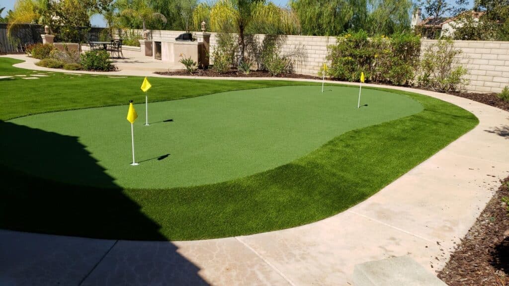 Golf turf with several holes