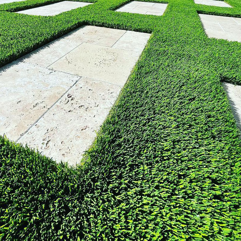 Grass Around Masonary Block