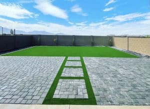 Backyard with turf, our turf can have environmental benefits